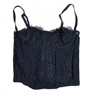 Corset Top Black Lace Y2K
